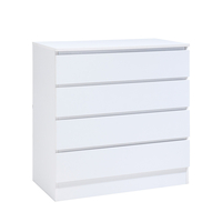 POLO COMMODE 4DRAWERS CHIPBOARD WITH MELAMINE CARTA WHITE E1 MY