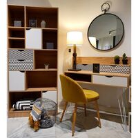 MINTONI BOOKCASE CHIPBOARD WITH MELAMINE CARTA SONOMA WHITE WITH PATTERN 80x39xH180cm E1 PRC