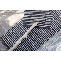 BOHO CARPET LEATHER BLACK BEIGE 60x90cm IN