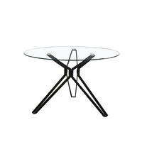 NOIR TABLE ROUND TABLE METAL BLACK GLASS TRANSPARENT PRC