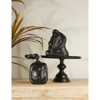 CHEVEU BLACK 2 DECO FIGURE POLYRESIN BLACK 16,5x8x