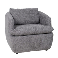 SQUARE ARMCHAIR FABRIC GREY DARK PRC