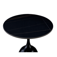 VOLCANO SIDE TABLE CERAMIC BLACK WITH MARBLE PATTE