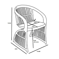 SIRENE ARMCHAIR WITH ARM PE WOVEN NATURAL 58x65xH77,5cm PRC