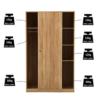 KEY WARDROBE 2DOORS CHIPBOARD WITH MELAMINE NATURA