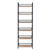 NEST BOOKCASE MELAMINE NATURAL BLACK 60x28xH187cm