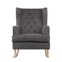 GRANDMA ARMCHAIR FABRIC GREY WOOD RUBBERWOOD NATURAL E1 PRC