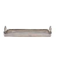 ANGOLO TRAY ALUMINIUM SILVER 50x19xH3cm IN