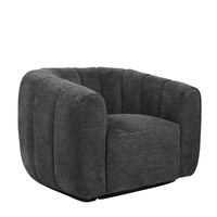 ASCOT ARMCHAIR SWIVEL FABRIC GREY METAL PRC