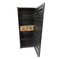 CONTAINER BOOKCASE TALL METAL BLACK GOLD RUSTY 61x40xH177cm IN