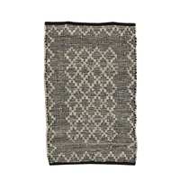 NOMADS CARPET LEATHER WHITE BLACK 60x90 IN