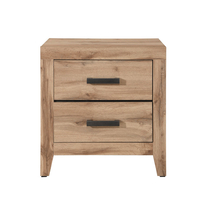 SOLID NIGHTSTAND 2DRAWERS CHIPBOARD WITH MELAMINE
