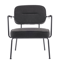 PRISLEY ARMCHAIR FABRIC BLACK METAL BLACK PRC