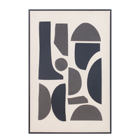 POSITIVE VIBES PAINTING DECORATIVE 60x90x4 LINEN WHITE BLACK WOOD BLACK