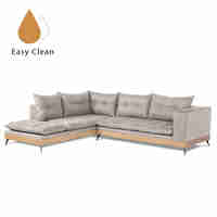 LEGNO SOFA CORNER LEFT EASY CLEAN FABRIC GREY LIGHT POLO1321 E1 GR