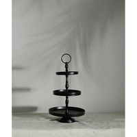 SERVIR STAND 3LEVELS ALUMINIUM BLACK 20x20xH35cm I