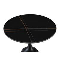 VOLCANO SIDE TABLE CERAMIC BLACK WITH MARBLE PATTE