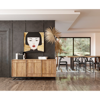 CRAFT 180 TABLE WOOD MANGO NATURAL METAL IN