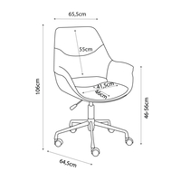 MINIMAL CHAIR DESK FABRIC BROWN METAL METAL 65,5x64,5xH106cm PRC