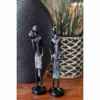 IRAMBA 2 DECO FIGURE POLYRESIN BLACK WHITE D9xH35c