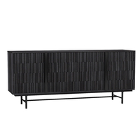 JENGA SIDEBOARD 4DOORS WOOD MANGO BLACK METAL 174x45xH75cm IN
