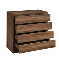 POLO COMMODE 4DRAWERS CHIPBOARD WITH MELAMINE CARTA WALNUT E1 MY