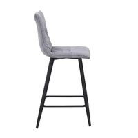 LINEA STOOL BAR FABRIC GREY SILVER METAL BLACK E1 PRC