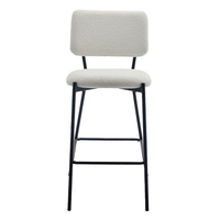 NATURE STOOL BAR FABRIC WHITE METAL BLACK E1 PRC