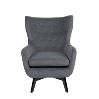 MEGA ARMCHAIR FABRIC GREY LIGHT WOOD RUBBERWOOD BL