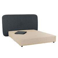OVAL BED WITHOUT STORAGE (FOR MATTRESS 160x200cm) FABRIC ANTRACITE FABRIC E1 EU