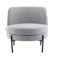 CESTA ARMCHAIR FABRIC GREY METAL BLACK PRC