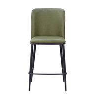 COUTURE STOOL BAR FABRIC OLIVE GREEN METAL BLACK P