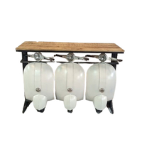 VESPA CONSOLE METAL CREAM WHITE NATURAL WOOD MANGO 138x52xH100cm IN