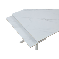 KIRA TABLE EXTENDABLE SINTERED STONE WHITE WITH MARBLE PATTERN METAL WHITE PRC