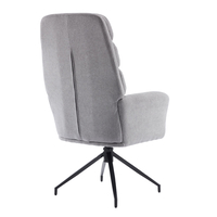 GIRAR ARMCHAIR SWIVEL FABRIC GREY METAL BLACK PRC