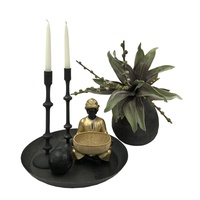 VEDAS DECO POLYRESIN GOLD BLACK 18,5x17,5xH26,5cm