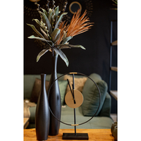 IRON CLOCK TABLE METAL BLACK GOLD 39x9xH49.5cm PRC
