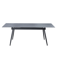 ATLANTIS TABLE EXTENDABLE CERAMIC GREY WITH MARBLE PATTERN METAL BLACK PRC