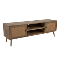 AMMOS TV STAND 2DOORS CHIPBOARD WITH MELAMINE CARTA NATURAL WITH RATTAN 150x39xH49cm E1 PRC