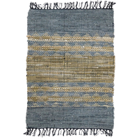 CINDER CARPET LEATHER BEIGE GREY 60x90cm IN