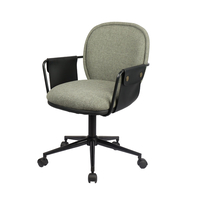 POST CHAIR DESK FABRIC OLIVE GREEN METAL BLACK MET