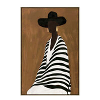 TIMELESS ELEGANCE C PAINTING DECORATIVE WITH FRAME 80x120x4 CANVAS BROWN BEIGE PP BLACK