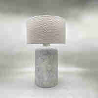 MORTAR LAMP TABLE 22x22x66 CERAMIC GREY LINEN WHITE