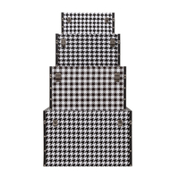 FERRE CHESTS SET 4PCS CANVAS BLACK WHITE MDF 64x40xH40cm E1 PRC