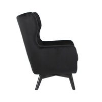 SALINA ARMCHAIR FABRIC BLACK WOOD RUBBERWOOD BLACK E1 PRC