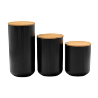 RIPPLE STORAGE JAR WITH LID PORCE BAMBOO BL