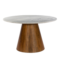 CESARE TABLE MARBLE WHITE WOOD MANGO WALNUT IN