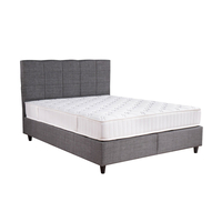 DEAL SET BED WITH STORAGE AND MATTRESS FABRIC GREY E1 TR