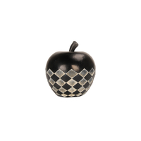 FRUIT BLACK 2 DECO APPLE POLYRESIN BLACK WHITE D12
