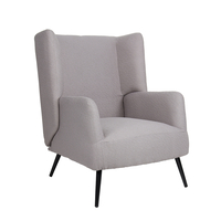MONACO ARMCHAIR FABRIC GREY WOOD RUBBERWOOD BLACK PRC